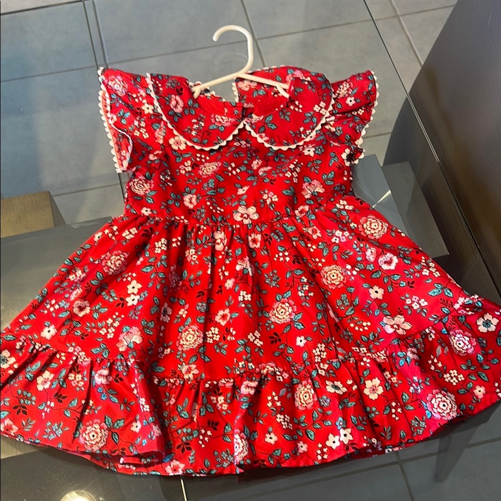 Janie and Jack Red Floral Kids Dress
